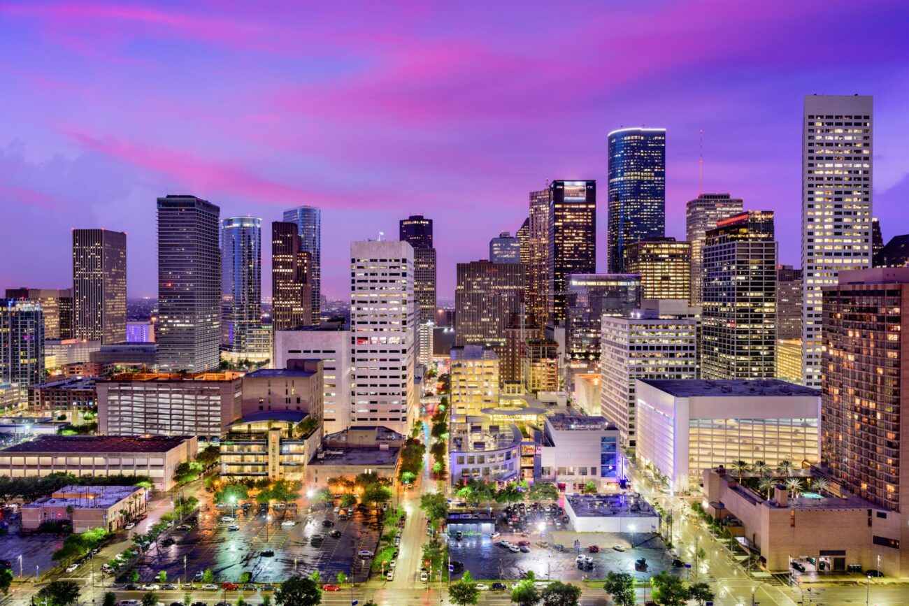 Houston, Texas, USA downtown city skyline.