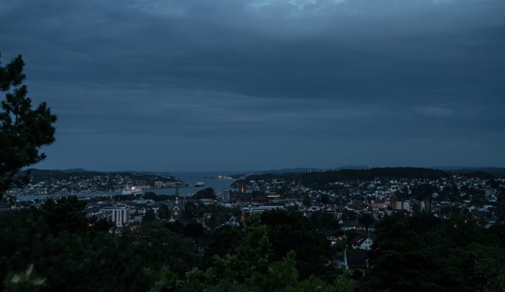 Norwegian city Sandefjord by Night